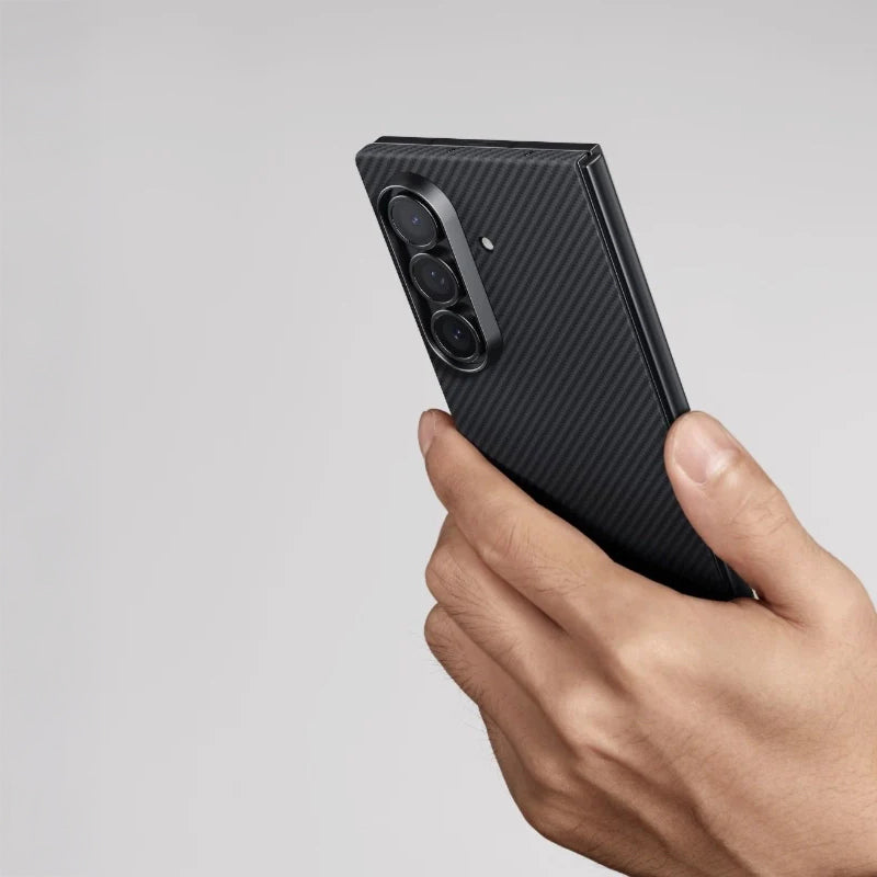 Pitaka Ultra-Slim Classic Serisi Galaxy Z Fold 7 M-safe 600D Aramid Fiber Black-Grey Twill Telefon Kılıfı Pitaka Ultra-Slim Classic Serisi Galaxy Z Fold 7 M-safe 600D Aramid Fiber Black-Grey Twill Telefon Kılıfı